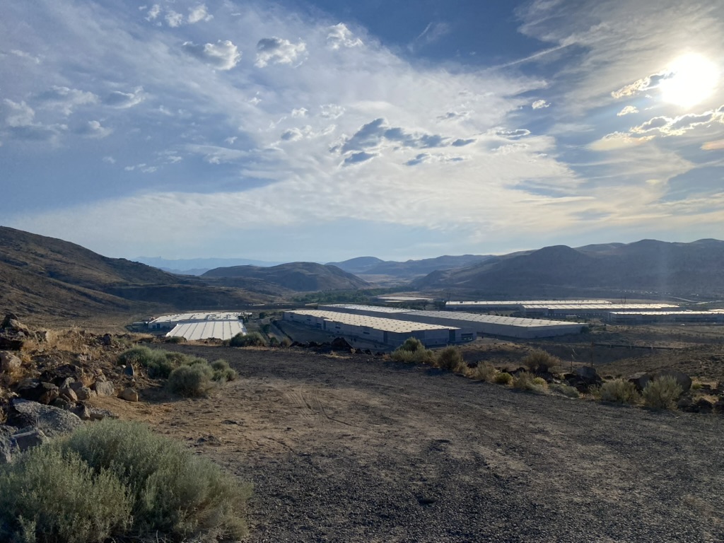 Panorama from the Patrick Tower site toward warehouse and data center construction below